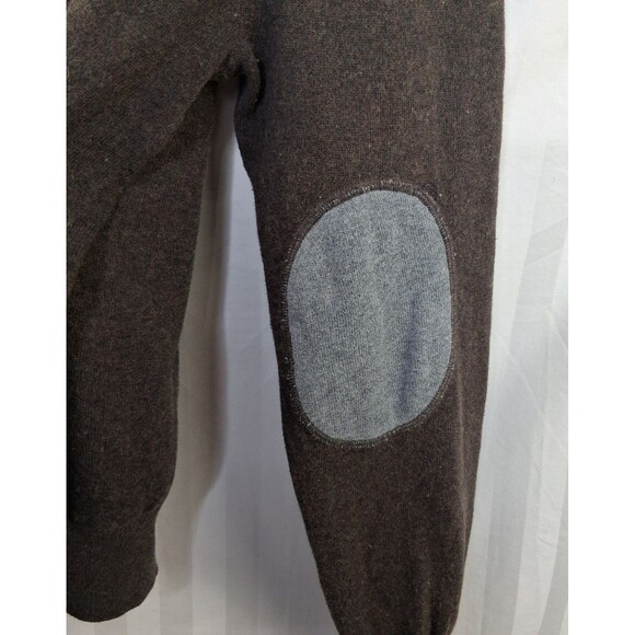 Lincs David Chu Men's Sweater Cotton Cashmere Elbow Patch Crew Neck Size L - Picture 8 of 16